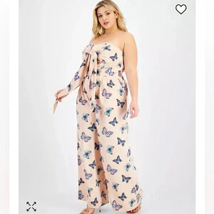 NINA PARKER Trendy Plus Size Strapless Jumpsuit, Created for Macy's Size 24W